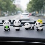 Panda Miniature Unique Gifts for Girlfriend and Boyfriend | Resin Panda Miniature Valentine Decoration Items | Living Room, Office, Table, Car Dashboard | Festive Decor