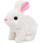 Hopping Walking Bunny Toy with Sounds, Jumping Rabbit Wiggling Ears, Twitching Mouth and Nose, Educational Interactive Bunny Rabbit Toy for Baby Kids