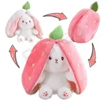 Bunny Stuffed Toy - Soft Strawberry Bunny Plush – Cute Plushies Gift for Girls & Kids – Versatile Soft Rabbit Toy, Pillow (35 cm)