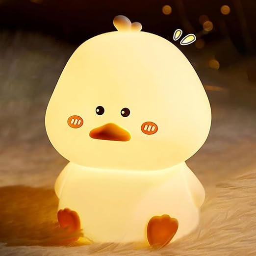 Silicone Duck Night Light for Kids – Rechargeable Touch Led Lamp | Color Changing, Soft Bedside Light | Cute Night Lamp for Bedroom, Babies, Gift, Nursery & Room Decor