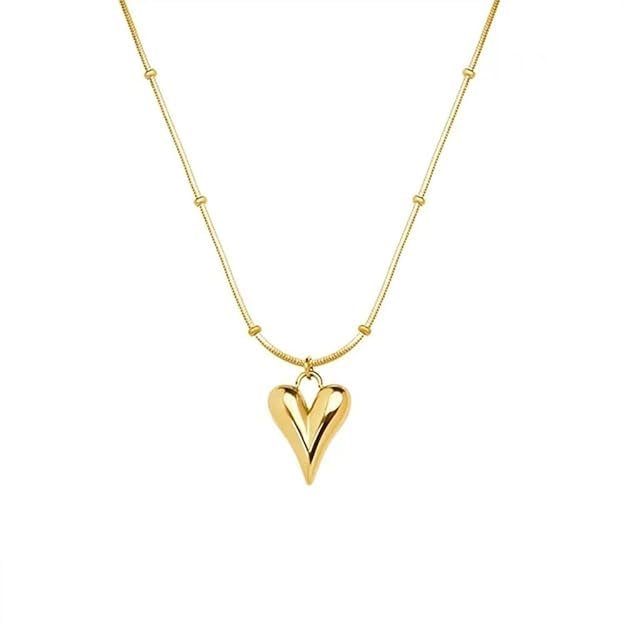 pendant necklace chain for women girls Love anti tarnish stainless steel gold stylish Neck Chain | Heart Locket | Modern Design | Birthday Gift Valentine| Aesthetic Jewellery | Accessories