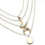 4 Layer Moon Disc Necklace