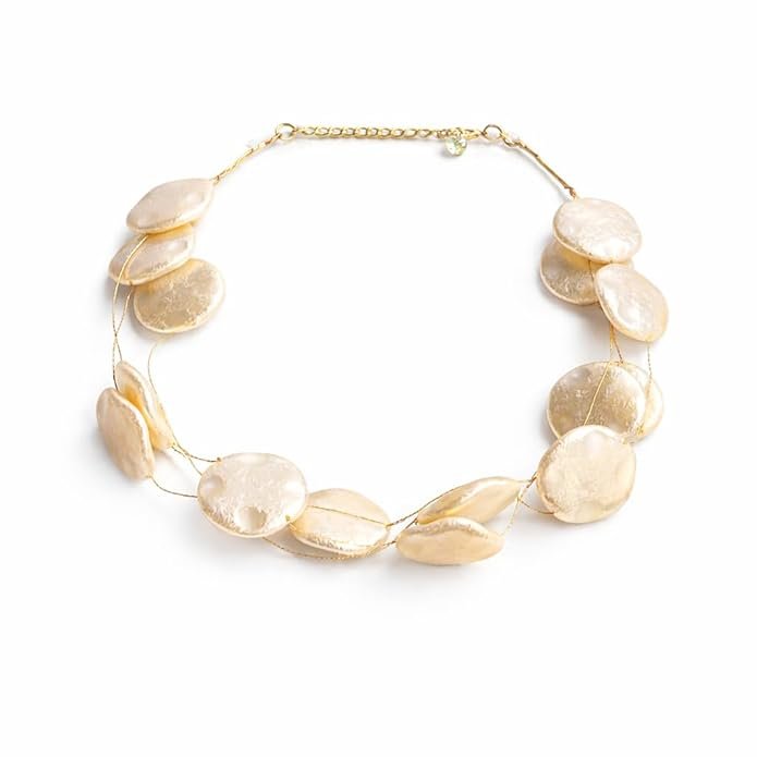 Double Layer Coin Bead Necklace for Women | Adjustable 47 cm Length | Elegant Everyday & Occasion Wear Jewellery