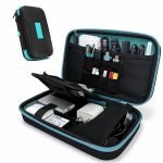 Electronics Organizer Bag with Shockproof EVA Hardshell & Soft Lining, 2 Mesh Pockets, 8 Elastic Loops, 2 Zipper Pockets| Travel Gadget Organizer for HDD/SSD Power Bank Cables Adapters(Black)