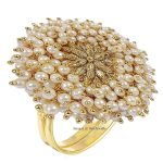 Alloy And Pearl Ring For Women & Girls, Free Size