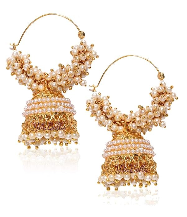 Gold Plated Pearl Jhumka/Jhumki Earings for Women Traditional Earrings for Girls