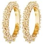 Pearl Studded Gold Plated Bangles for Women and Girls