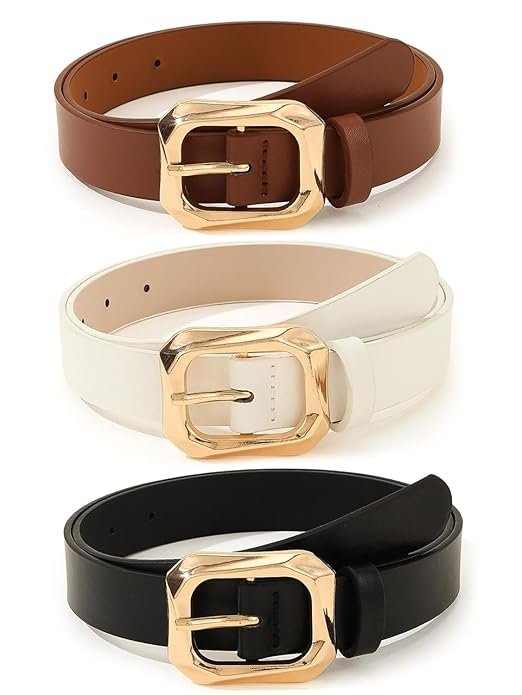Diva Fashion Leather Belts For Women And Girls 3 Pcs Combo Stylish Waist Belt For Dresses Jeans (16068Lb)