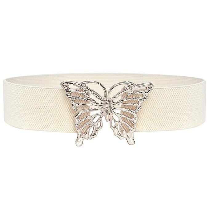 Elastic Waist Belt for Women Dresses Butterfly Design Stretchy Wide Belt for Ladies Saree - Free Size (LD134)