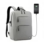 Laptop Bag with 15.6 Inch Laptop Compartment USB Charging Port and Organiser Pocket for Men Women Boys Office College and Travel with Bottle Pocket Laptop Backpack - Grey