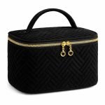 Makeup Organizer Bag Large Capacity Travel Make Up Bag for Cosmetics Vertical Storage Toiletry Bag for Skincare (LY-181-MB, Black)