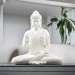 Lord Buddha Statue for Home Decor, Made of Composite Marble, Glossy Marble Look, Premium Gift (14 Inch, Above 1 Feet)
