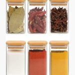 350ML Glass Storage Jars with Bamboo Airtight Lid, Food Containers for Home Kitchen, Pantry Organization Jars for Cereal, Pasta, Nuts, Coffee, Snacks Transparent