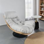 Lounge Chair,Comfy Chair for Living Room, Relaxing Chair for Bedroom, 360 Chair,Camel & Ivory