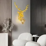 Metal Alpha Stag Wall Light | Wall Lamp Fixture for Living Room, Bedroom, Hall- Pack of 1 (Style 1)