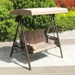 2-Seater Outdoor Swing Jhula for Adults with Canopy and Cushions Cup Holders (Garden Swing, Water Proof, Balcony Terrace Swing 270kgs Capacity)