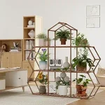Plant Stand Indoor Outdoor Castle-shaped Plant Stand for Multiple Plants Large Wooden Plant Shelf Organizer Display Flowers Rack for Corner Living Room Balcony Patio