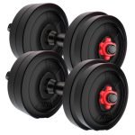 Symactive 20 Kg PVC Adjustable Dumbbells Fitness Kit for Full Body Workout (2 Kg x 4 + 3 Kg x 4 Kg Weight, One Pair 14'' Dumbbell Rods & Nuts)