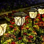 6 Pack Solar Garden Pathway Lights, Solar Garden Lights, Waterproof Auto On/Off, Solar LED Lights for Garden, Patio, Pathway, Walkway (Warm White)