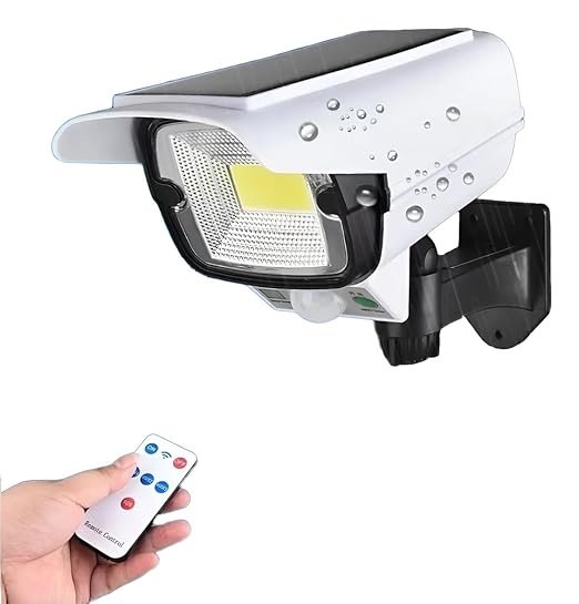 Solar Light Outdoor 77 Led Motion Sensor Security Camera Shaped Wall Solar Lamp,Waterproof, Rotatable for Home, Outdoor, Garden, Balcony, and Patio with Remote Control. (Pack of 1)