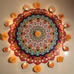 Readymade Rangoli for Floor Big Size | Artificial MDF Rangoli Mat with UV Print | Reusable Rangoli Patch for Diwali, Wedding, Pooja & Home Decoration