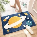 Space Super Soft (40x60 cm) Microfiber 2000 GSM Bath Mat Super Absorbent Anti-Skid Door Mats for Home/Bathroom/Bedroom/Kitchen/Floor Mat (Dark Blue) Pack of 1