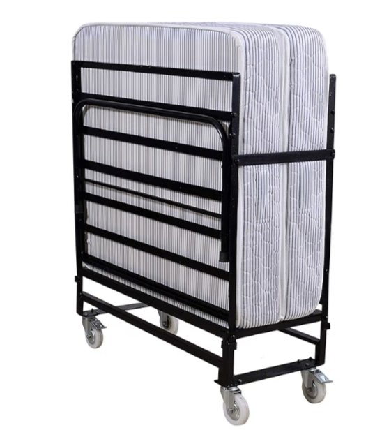 Iron bed folding single for sleeping