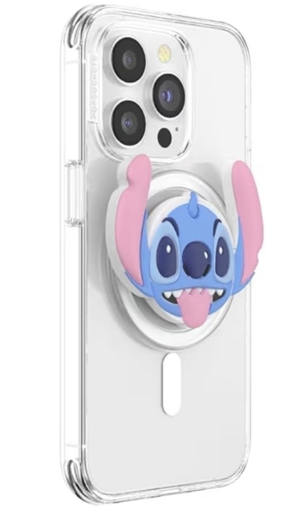 PopSockets Phone Grip with Expanding Kickstand Compatible with MagSafe, Adapter Ring Included, Phone Holder, Wireless Charging Compatible, Disney - Popout Dreamy Stitch