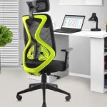 Office Chair for Home | 3-Years Warranty | 2D Headrest, Adjustable Arms & Lumbar Support | Tilt Lock Mechanism [Heavy Duty Nylon Base, Neon Green-Black]