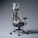 Office Chair With Seat Slider |Flybird Ergonomic Design|4D Adjustable Armrest|Multi Synchro Tilt Mechanism|Adjustable Lumbar Support |3 Years Warranty(White & Grey)