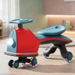 Baby Swing Car for Kids | Twister Push Ride on Toy Kids Car with 360° Rotation, LED Lights, & Music | Push Rider Cars upto 85kg Weight Capacity | Magic Cars for Kid 3 to 8 Years (Red/Blue)