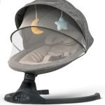 Electric Baby Swing Chair, 5 Adjustable Swing Speeds Rocker with Mosquito Net, Safety Belt, Music & Toys | 0 to 12 Months | Swing Cradle for Infants | Electric Cradle for Toddler (1Pcs)