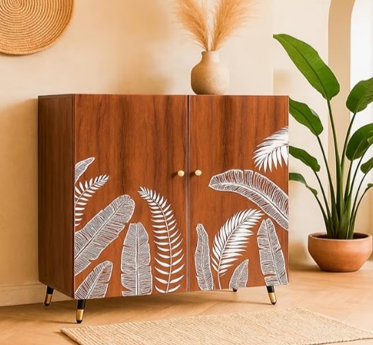 Adore Shoe Cabinet for 12 Pairs (Forest, Teak Brown)