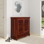 Solimo Deimo Solid Sheesham Wood Shoe Rack,Honey Finish