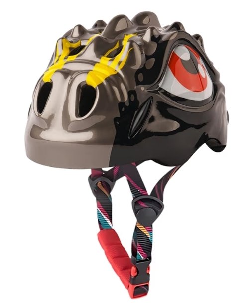 Feisty Flyer 3D Cycling Helmet with Tail Light | Lightweight & Adjustable Size | Unisex Multi-Sport Helmet for Kids Toddlers Boys Girls | for Age 3-12 | for Cycling, Skating (48-52cm) (Black)