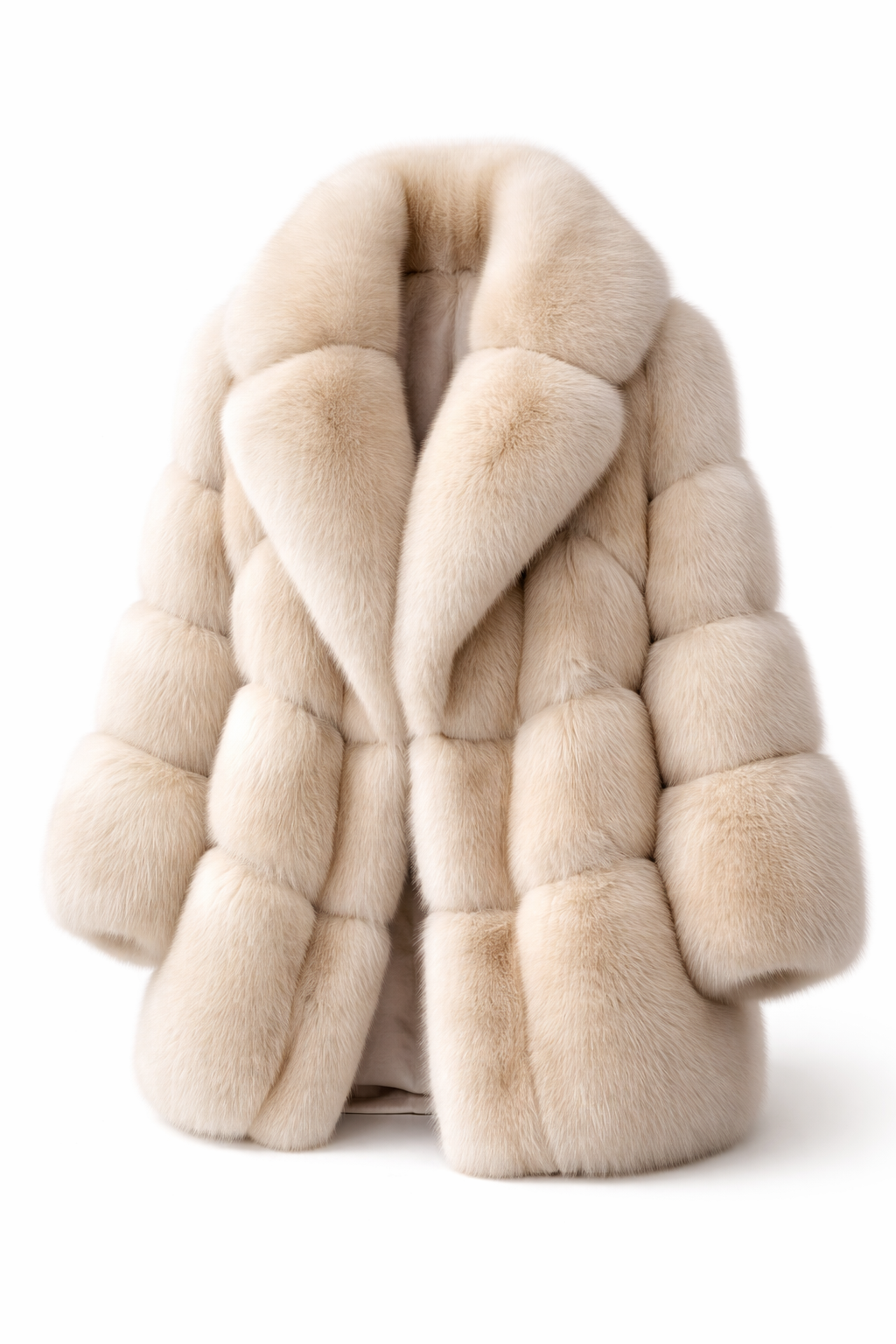 White basic fur coat